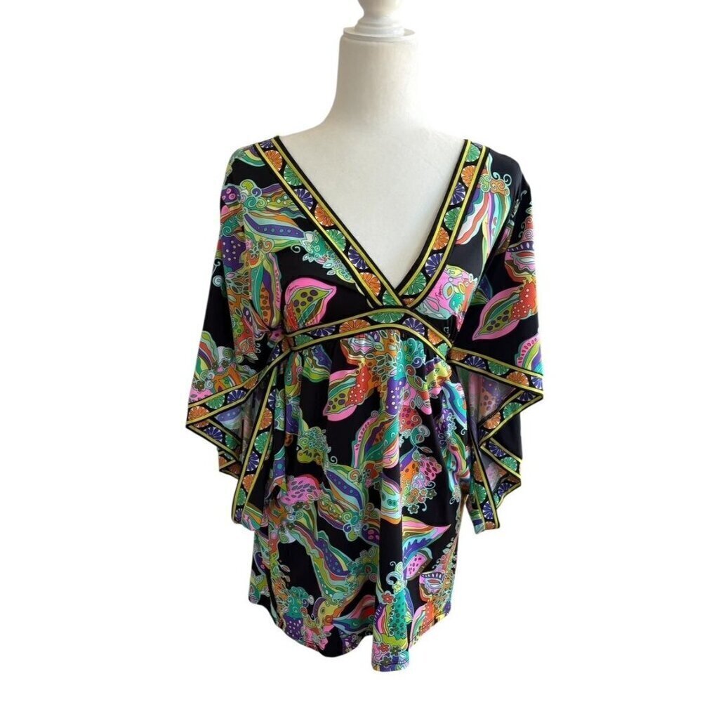 Trina Turk Sea Garden Floral Cover Up Mini Dress XS